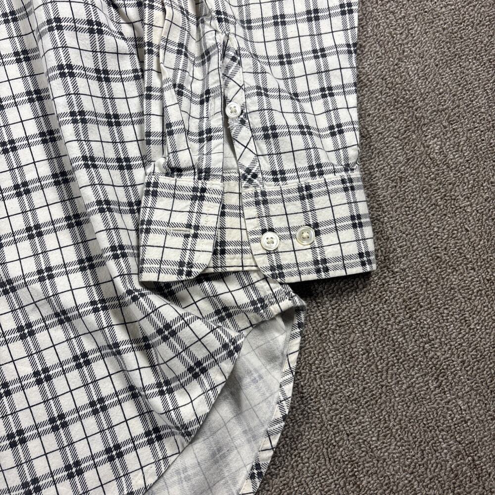 Y2K Old Navy Men’s Button Up Shirt XL White Black Plaid